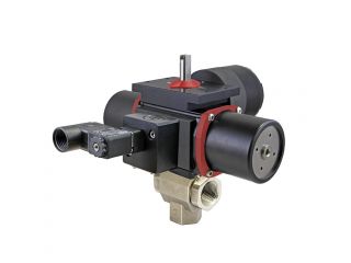 3/8" NPT CFM8 Stainless Steel Double Acting, Spring-Failsafe Pneumatic Actuated Ball Valve With Limit Switch