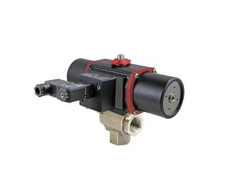 1/4" NPT CFM8 Stainless Steel Double Acting, Spring-Failsafe Pneumatic Actuated Ball Valve