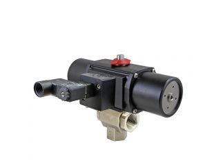 1/4" NPT CFM8 Stainless Steel Spring-Return (Normally Closed) Pneumatic Actuated Ball Valve