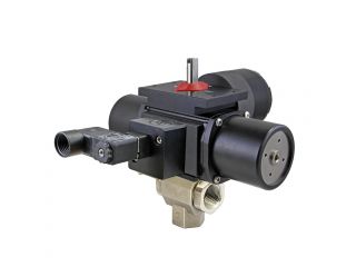 1/4" NPT CFM8 Stainless Steel Spring-Return (Normally Closed) Pneumatic Actuated Ball Valve With Limit Switch