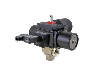 1/2" NPT CFM8 Stainless Steel Spring-Return (Normally Closed) Pneumatic Actuated Ball Valve With Limit Switch