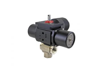 1/4" NPT CFM8 Stainless Steel Spring-Return (Normally Closed) Pneumatic Actuated Ball Valve With Limit Switch