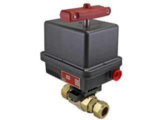 1/4" Tube Compression Brass Electric Actuated Ball Valve