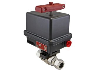 1" Tube Compression Stainless Steel 24 DC Electric Actuated Ball Valve