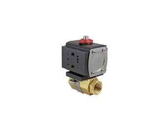 3/8" NPT Brass Double Acting Pneumatic Actuated Ball Valve