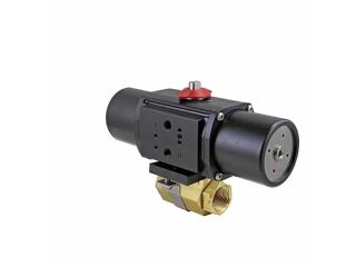 1" NPT Brass Spring-Return (Normally Closed) Pneumatic Actuated Ball Valve