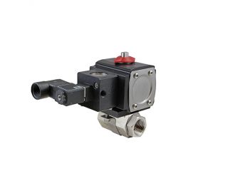 1/4" NPT Carbon Steel Double Acting Pneumatic Actuated Ball Valve With Solenoid Valve