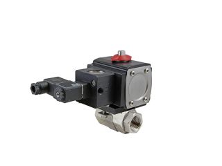 1/4" NPT Carbon Steel Double Acting Pneumatic Actuated Ball Valve With Solenoid Valve