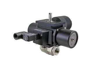 1/4" NPT Stainless Steel Spring-Return (Normally Closed) Pneumatic Actuated Ball Valve With Limit Switch With Solenoid Valve