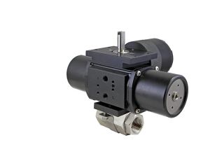 1" NPT Carbon Steel Spring-Return (Normally Open) Pneumatic Actuated Ball Valve With Limit Switch