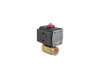 1/4" NPT Brass Double Acting Pneumatic Actuated Ball Valve