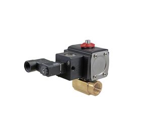1/4" NPT Brass Double Acting Pneumatic Actuated Ball Valve With Solenoid Valve