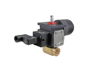 1/4" NPT Brass Double Acting Pneumatic Actuated Ball Valve With Limit Switch With Solenoid Valve