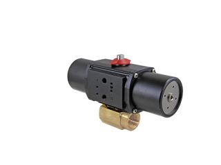 1/4" NPT Brass Spring-Return (Normally Closed) Pneumatic Actuated Ball Valve