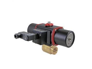 3/4" NPT Brass Double Acting, Spring-Failsafe Pneumatic Actuated Ball Valve