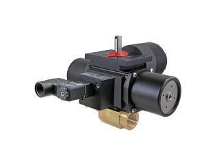 1/4" NPT Brass Spring-Return (Normally Closed) Pneumatic Actuated Ball Valve With Limit Switch With Solenoid Valve