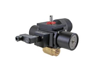 1/4" NPT Brass Spring-Return (Normally Closed) Pneumatic Actuated Ball Valve With Limit Switch With Solenoid Valve