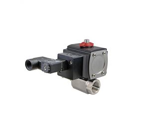1/4" NPT CFM8 Stainless Steel Double Acting Pneumatic Actuated Ball Valve With Solenoid Valve