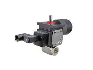 1/4" NPT CFM8 Stainless Steel Double Acting Pneumatic Actuated Ball Valve With Limit Switch With Solenoid Valve