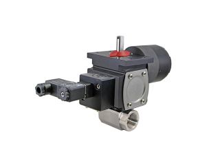 1/4" NPT CFM8 Stainless Steel Double Acting Pneumatic Actuated Ball Valve With Limit Switch With Solenoid Valve