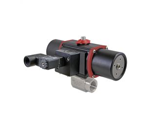 1/4" NPT CFM8 Stainless Steel Double Acting, Spring-Failsafe Pneumatic Actuated Ball Valve