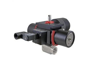 1/4" NPT CFM8 Stainless Steel Double Acting, Spring-Failsafe Pneumatic Actuated Ball Valve With Limit Switch