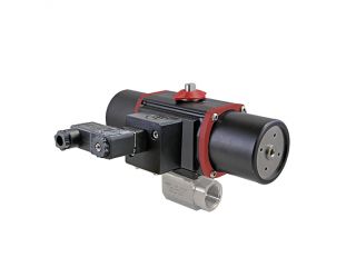 1" NPT CFM8 Stainless Steel Double Acting, Spring-Failsafe Pneumatic Actuated Ball Valve