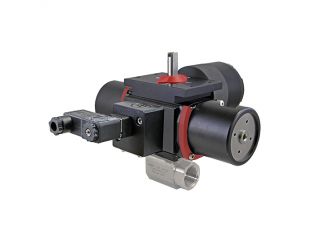 1/4" NPT CFM8 Stainless Steel Double Acting, Spring-Failsafe Pneumatic Actuated Ball Valve With Limit Switch