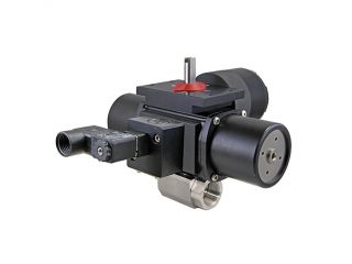 1/4" NPT CFM8 Stainless Steel Spring-Return (Normally Closed) Pneumatic Actuated Ball Valve With Limit Switch With Solenoid Valve
