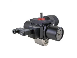 1/4" NPT CFM8 Stainless Steel Spring-Return (Normally Closed) Pneumatic Actuated Ball Valve With Limit Switch With Solenoid Valve