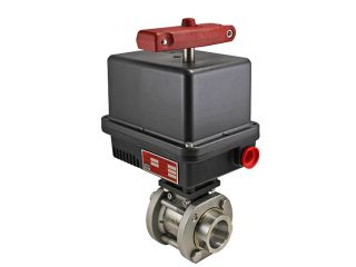 1/4" Socket Weld Stainless Steel 120 AC Electric Actuated 3-piece Ball Valve