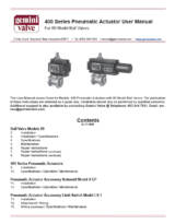 Gemini Valve &#8211; 400 Series Pneumatic Actuators with Model 89 Ball Valves User Manual