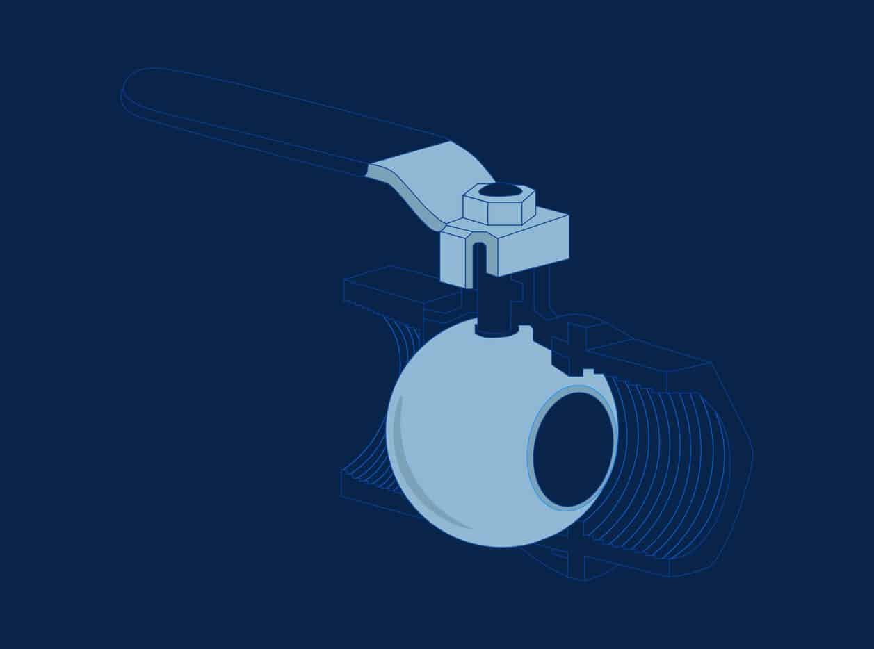 A graphic of a ball valve.
