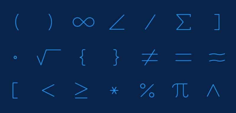 A picture with different mathematical symbols