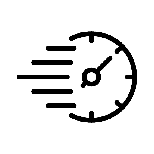 icon of a clock moving fast